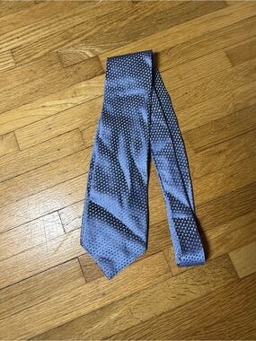 Charvet silk tie in blue and navy geometric weave